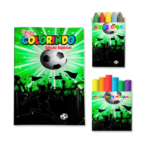 Livro de Colorir Massinha Futebol Personalizado | Kit Colorir Infantil | Lembrancinha Festa Infantil