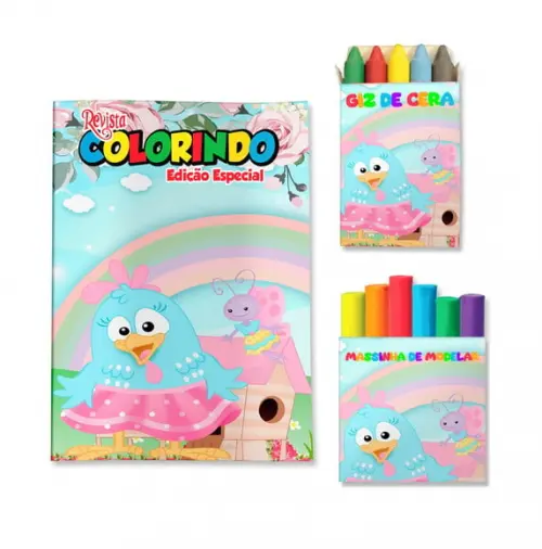 Livro de Colorir Massinha Galinha Pintadinha Personalizado | Kit Colorir Infantil | Lembrancinha Festa Infantil