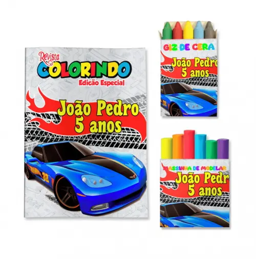 Livro de Colorir Massinha Hot Wheels Personalizado | Kit Colorir Infantil | Lembrancinha Festa Infantil