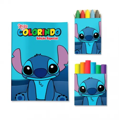 Livro de Colorir Massinha Stitch Personalizado | Kit Colorir Infantil | Lembrancinha Festa Infantil