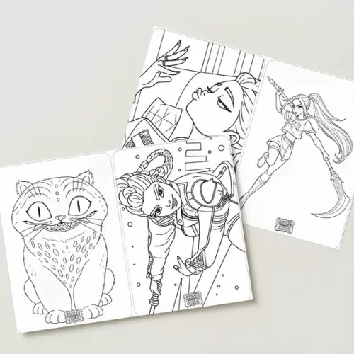 Livro de Colorir Guerreiras do Kpop 14x10cm Personalizado | Kit C
