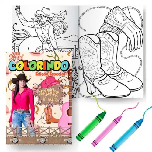Livro de Colorir Ana Castela G 15x21+giz Personalizado | Kit Colorir Infantil | Lembrancinha Festa Infantil