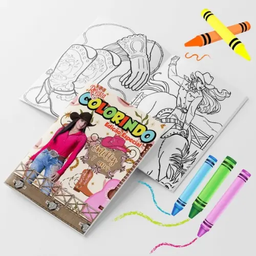 Livro de Colorir Ana Castela G 15x21+giz Personalizado | Kit Colo