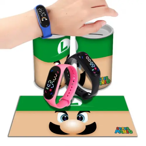 Kit Lembrancinha Super Mario Relógio + Cofrinho | Lembrancinha Festa Infantil