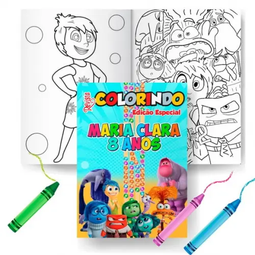 Livro de Colorir Kit Divertidamente 2 G 15x21+giz Personalizado | Kit Colorir Infantil | Lembrancinha Festa Infantil