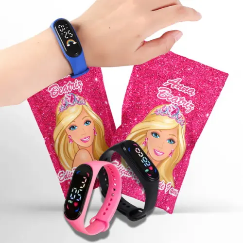 Saquinho Metalizado Ziplock Barbie Relógio no Personalizado | Lembrancinha Festa Infantil