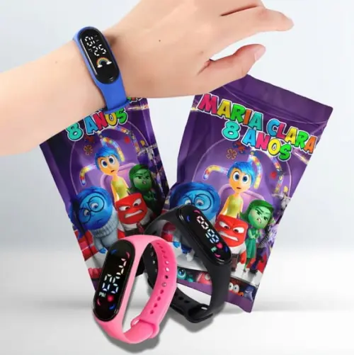 Saquinho Metalizado Ziplock Divertidamente Relógio no Personalizado | Lembrancinha Festa Infantil