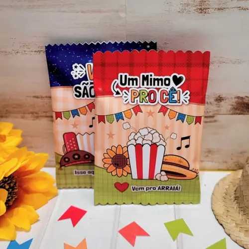 Pipoca Personalizada Festa Junina Arraiá Mimo Cliente Brinde | L