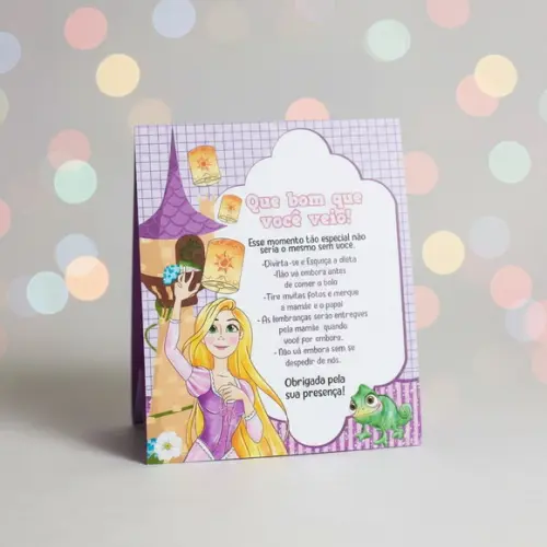 Placa de Agradecimento Rapunzel Enrolados Centro de Mesa | Lembra