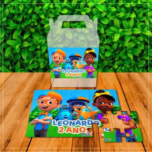 Quebra Cabeça Personalizado Blippi 24 Peças na Maletinha de Acetato | Lembrancinha Festa Infantil