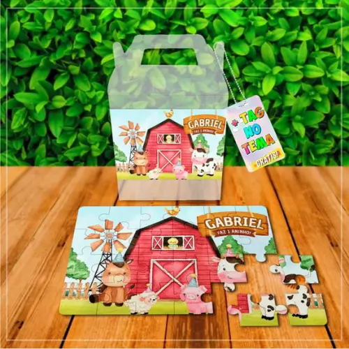 Quebra Cabeça Personalizado Fazendinha 24 Peças | Lembrancinha Festa Infantil