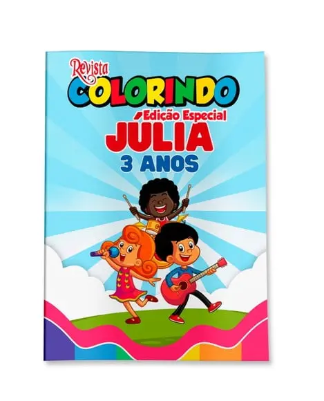 Livro de Colorir 3 Palavrinhas 14x10 Personalizado | Kit Colorir Infantil | Lembrancinha Festa Infantil