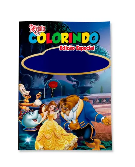 Livro de Colorir a Bela e a Fera 14x10 Personalizado | Kit Colorir Infantil | Lembrancinha Festa Infantil