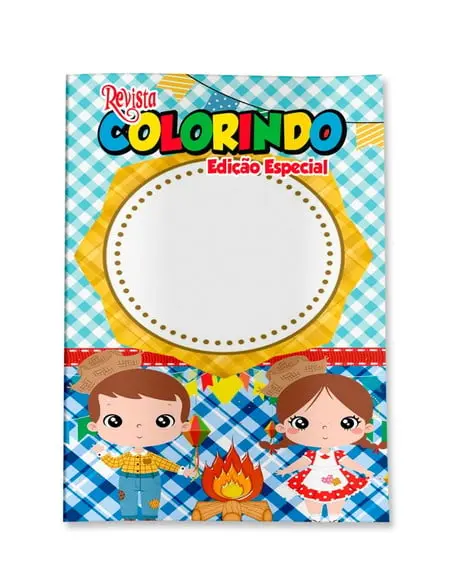 Livro de Colorir Arraiá Festa Junina Menina Menino Personalizado | Kit Colorir Infantil | Lembrancinha Festa Infantil