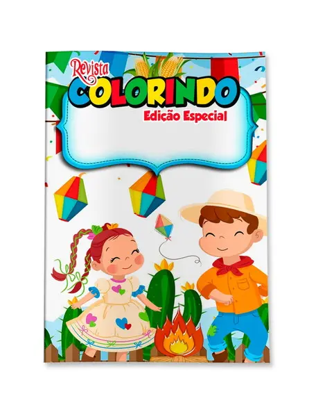 Livro de Colorir Arraiá Festa Junina Menina Menino Personalizado | Kit Colorir Infantil | Lembrancinha Festa Infantil
