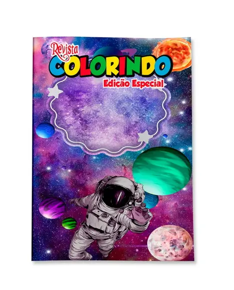 Livro de Colorir Astronauta 14x10 Personalizado | Kit Colorir Infantil | Lembrancinha Festa Infantil