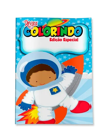 Livro de Colorir Astronauta 14x10 Personalizado | Kit Colorir Infantil | Lembrancinha Festa Infantil