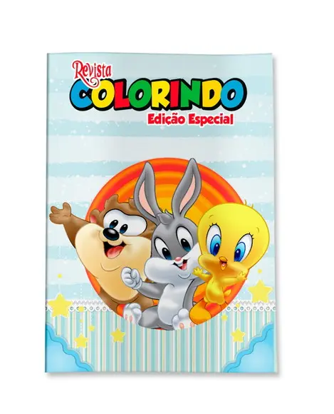 Livro de Colorir Baby Looney Tunes 14x10 Personalizado | Kit Colorir Infantil | Lembrancinha Festa Infantil