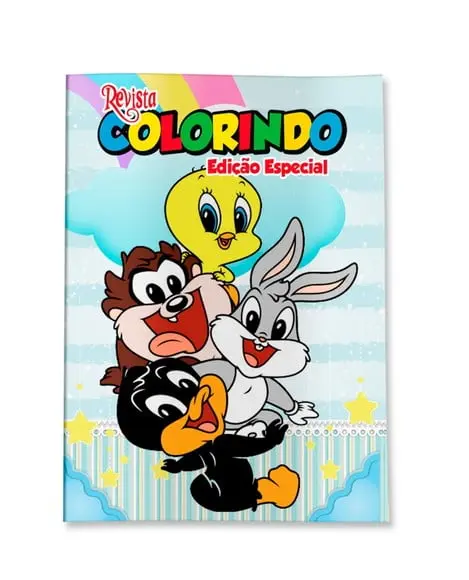 Livro de Colorir Baby Looney Tunes 14x10 Personalizado | Kit Colorir Infantil | Lembrancinha Festa Infantil