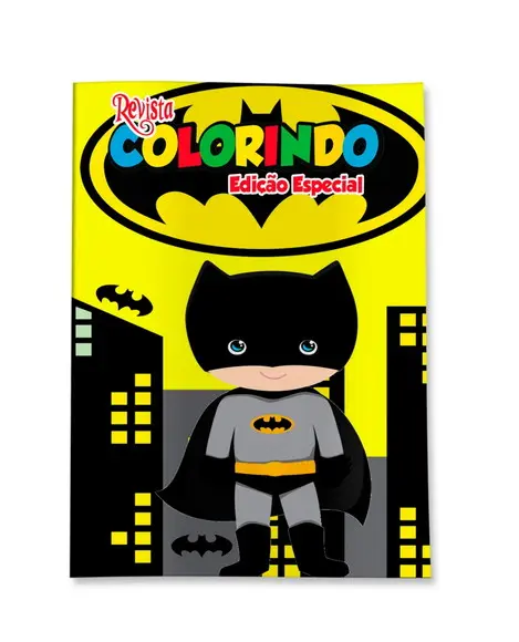 Livro de Colorir Batman 14x10 Personalizado | Kit Colorir Infantil | Lembrancinha Festa Infantil