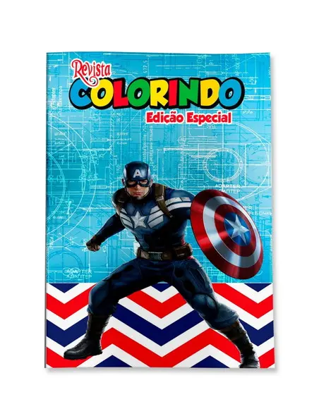 Livro de Colorir Capitão América 14x10 Personalizado | Kit Colorir Infantil | Lembrancinha Festa Infantil