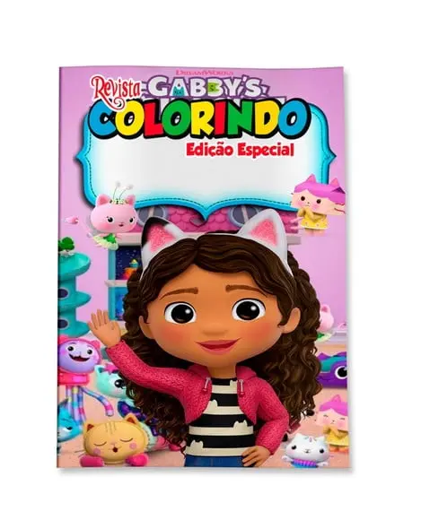 Livro de Colorir Casa Mágica da Gabby 14x10 Personalizado | Kit Colorir Infantil | Lembrancinha Festa Infantil