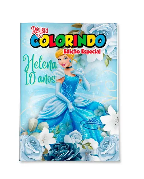 Livro de Colorir Cinderela 14x10 Personalizado | Kit Colorir Infantil | Lembrancinha Festa Infantil