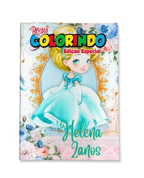Livro de Colorir Cinderela Cute Baby 14x10 Personalizado | Kit Colorir Infantil | Lembrancinha Festa Infantil