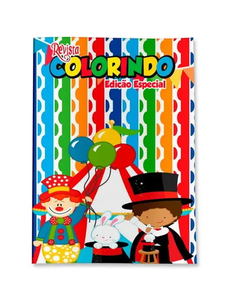 Livro de Colorir Circo Menino Negro 14x10 Personalizado | Kit Colorir Infantil | Lembrancinha Festa Infantil