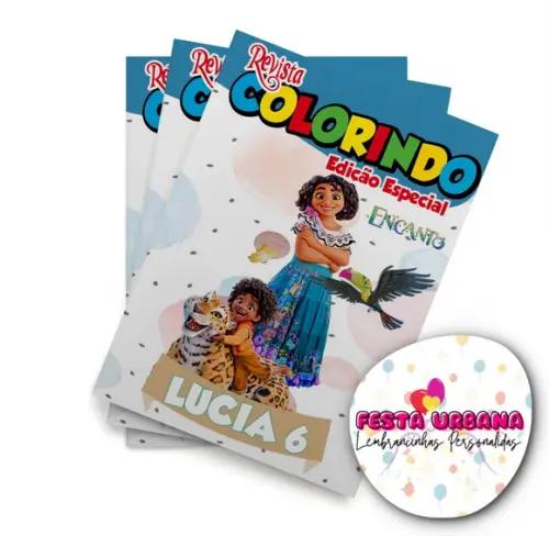 Livro de Colorir Encanto 14x10 Personalizado | Kit Colorir Infantil | Lembrancinha Festa Infantil