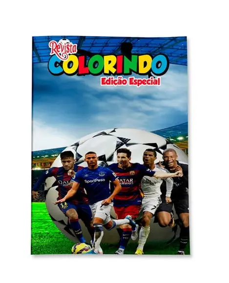 Livro de Colorir Futebol 14x10 Personalizado | Kit Colorir Infantil | Lembrancinha Festa Infantil