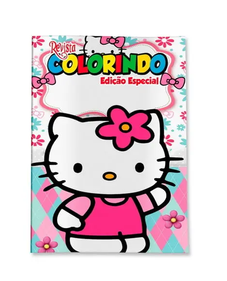 Livro de Colorir Hello Kitty 14x10 Personalizado | Kit Colorir Infantil | Lembrancinha Festa Infantil