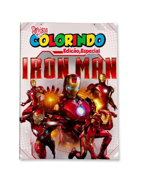 Livro de Colorir Homem de Ferro 14x10 Personalizado | Kit Colorir Infantil | Lembrancinha Festa Infantil