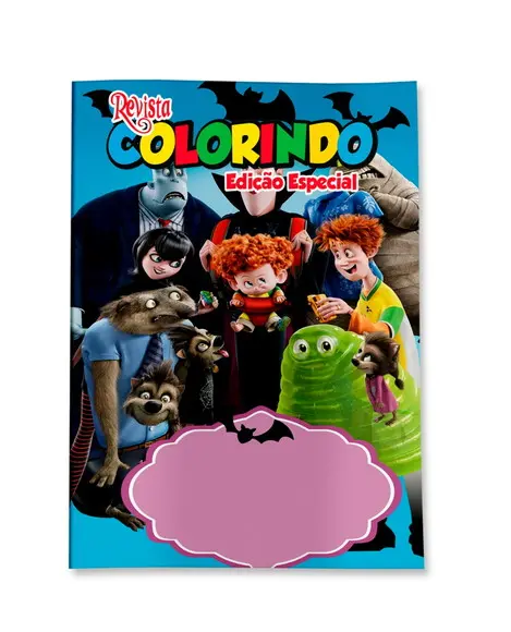 Livro de Colorir Hotel Transilvânia 14x10 Personalizado | Kit Colorir Infantil | Lembrancinha Festa Infantil