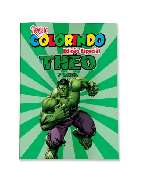 Livro de Colorir Hulk 14x10 Personalizado | Kit Colorir Infantil | Lembrancinha Festa Infantil