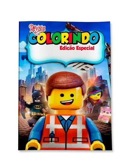 Livro de Colorir Lego 14x10 Personalizado | Kit Colorir Infantil | Lembrancinha Festa Infantil