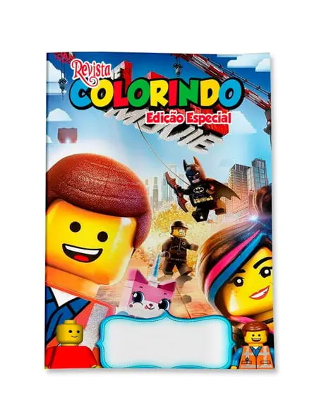 Livro de Colorir Lego 14x10 Personalizado | Kit Colorir Infantil | Lembrancinha Festa Infantil