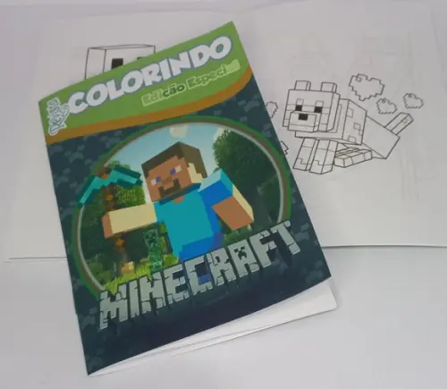 Livro de Colorir Minecraft 14x10 Personalizado | Kit Colorir Infa
