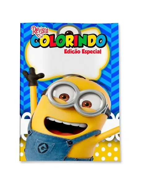 Livro de Colorir Minions Meu Malvado Favorito 14x10 Personalizado | Kit Colorir Infantil | Lembrancinha Festa Infantil