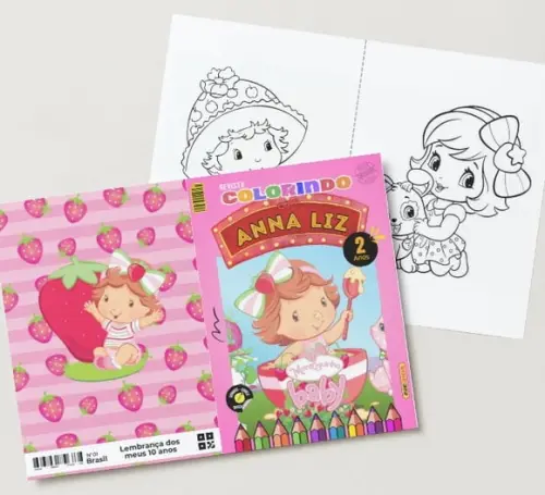 Livro de Colorir Moranguinho Baby 14x10 Personalizado | Kit Color