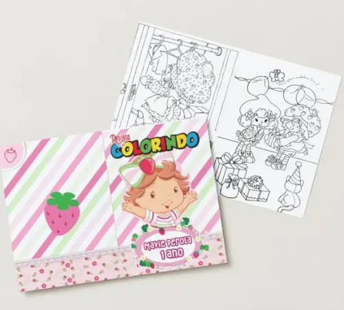 Livro de Colorir Moranguinho Baby 14x10 Personalizado | Kit Color
