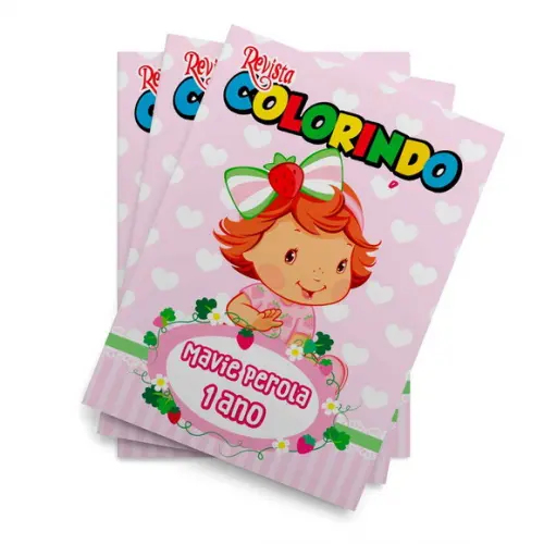Livro de Colorir Moranguinho Baby 14x10 Personalizado | Kit Colorir Infantil | Lembrancinha Festa Infantil