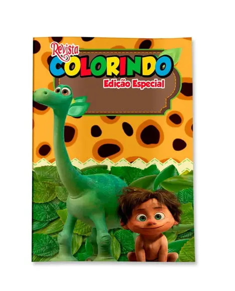 Livro de Colorir o Bom Dinossauro 14x10 Personalizado | Kit Colorir Infantil | Lembrancinha Festa Infantil