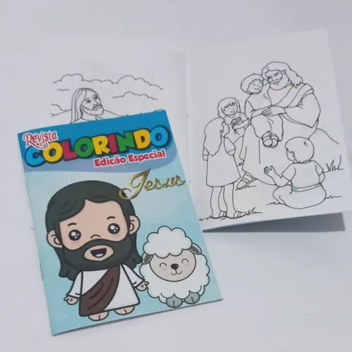 Livro de Colorir Páscoa Jesus 14x10 Personalizado | Kit Colorir 