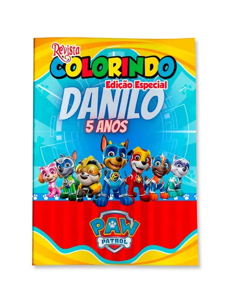 Livro de Colorir Patrulha Canina Super Filhote 14x10 Personalizado | Kit Colorir Infantil | Lembrancinha Festa Infantil