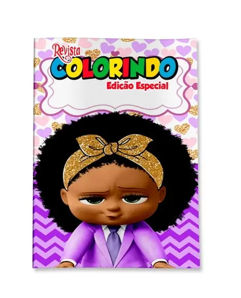 Livro de Colorir Poderosa Chefinha Negra 14x10 Personalizado | Kit Colorir Infantil | Lembrancinha Festa Infantil