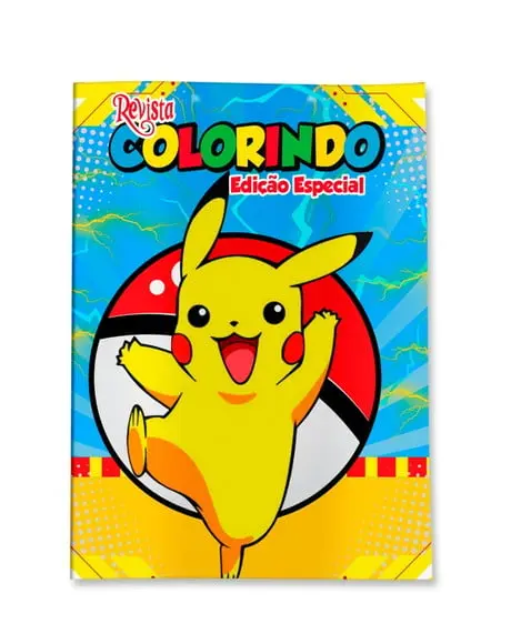 Livro de Colorir Pokémon 14x10 Personalizado | Kit Colorir Infantil | Lembrancinha Festa Infantil