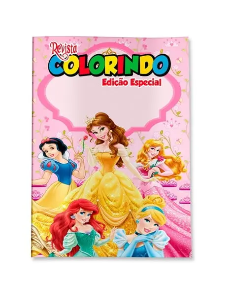 Livro de Colorir Princesas 14x10 Personalizado | Kit Colorir Infantil | Lembrancinha Festa Infantil