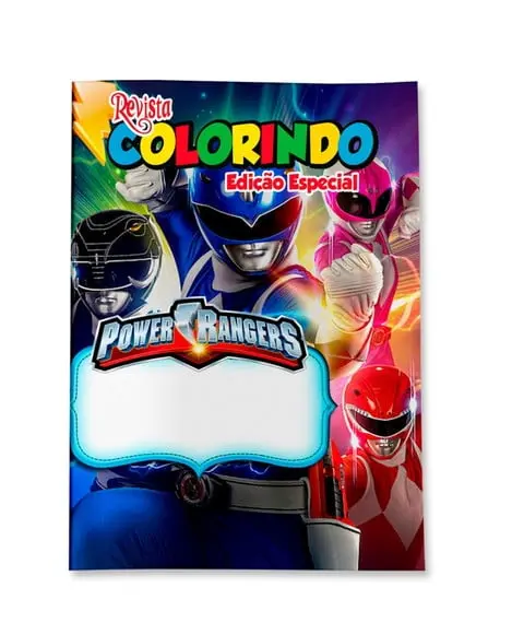 Livro de Colorir Power Rangers 14x10 Personalizado | Kit Colorir Infantil | Lembrancinha Festa Infantil