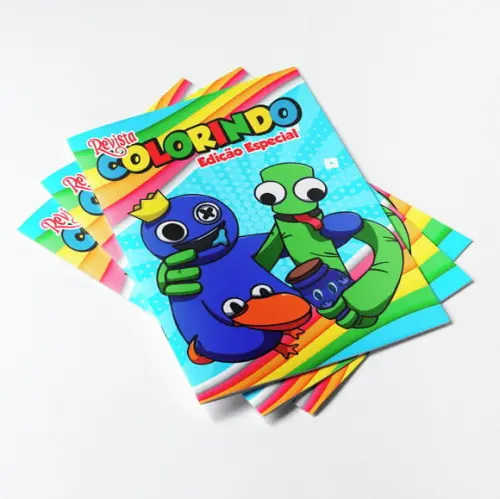 Livro de Colorir Rainbow Friends Huggy Wuggy 14x10 Personalizado | Kit Colorir Infantil | Lembrancinha Festa Infantil